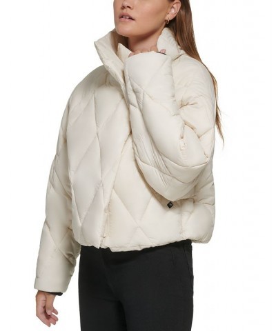 Women's Zip-Front Puff Jacket White $38.14 Jackets