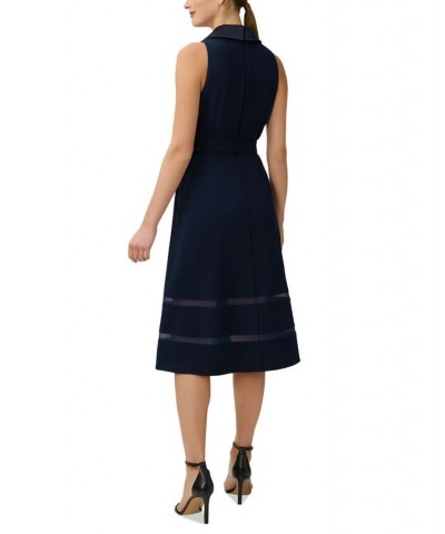 Women's Fit & Flare Tuxedo Dress Midnight $67.66 Dresses