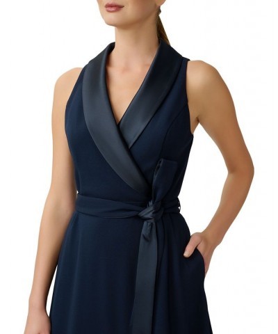 Women's Fit & Flare Tuxedo Dress Midnight $67.66 Dresses