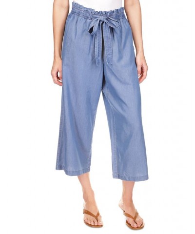 Women's Tie-Front Wide-Leg Pants Light Cadet Wash $22.37 Pants