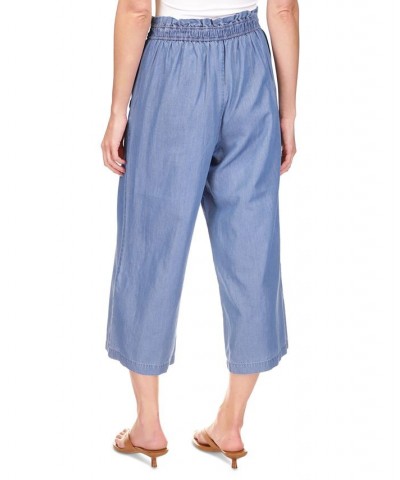 Women's Tie-Front Wide-Leg Pants Light Cadet Wash $22.37 Pants