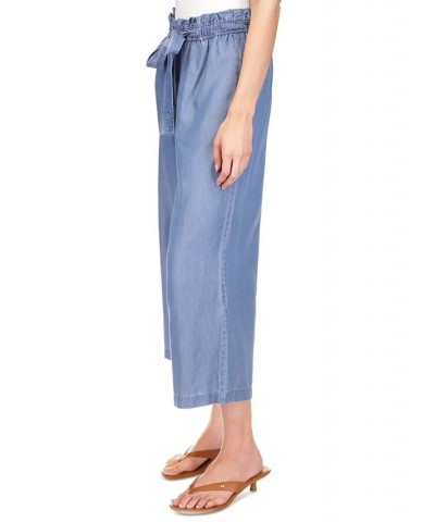 Women's Tie-Front Wide-Leg Pants Light Cadet Wash $22.37 Pants