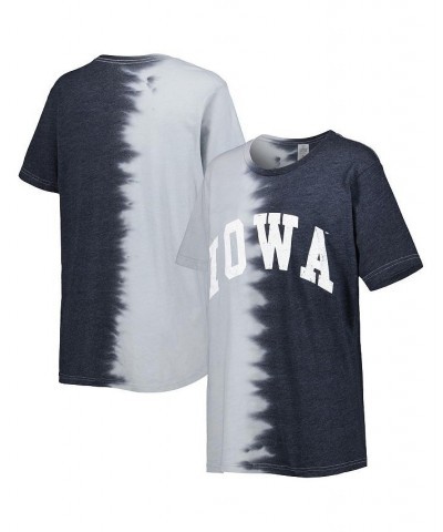 Women's Black Iowa Hawkeyes Find Your Groove Split-Dye T-shirt Black $25.99 Tops