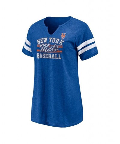 Women's Branded Heather Royal New York Mets Quick Out Tri-Blend Raglan Notch Neck T-shirt Heather Royal $23.84 Tops