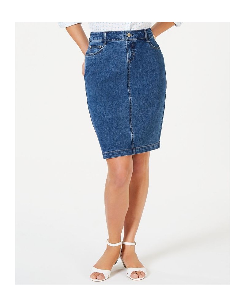 Petite Denim Tummy-Control Skirt Lyon Wash $20.86 Skirts