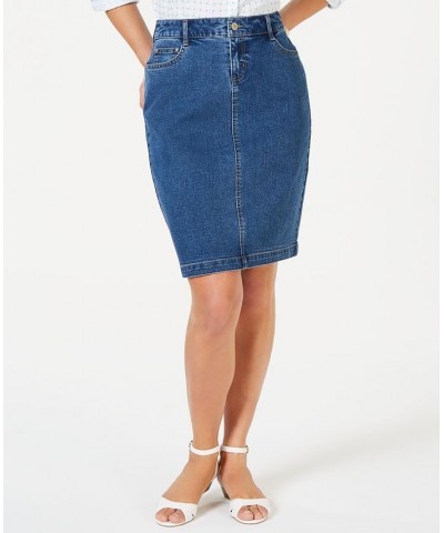 Petite Denim Tummy-Control Skirt Lyon Wash $20.86 Skirts