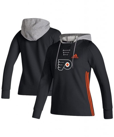 Women's Black Philadelphia Flyers Skate Lace AEROREADY Pullover Hoodie Black $46.20 Sweatshirts