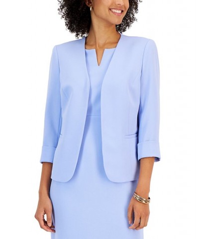 Petite Stretch Crepe Open-Front Roll-Sleeve Jacket California Sky $33.62 Jackets