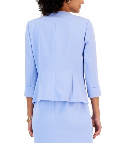 Petite Stretch Crepe Open-Front Roll-Sleeve Jacket California Sky $33.62 Jackets