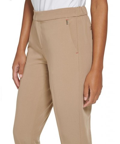 Women's Solid Sloane Elastic-Back Cropped Pants Mushroom $52.47 Pants