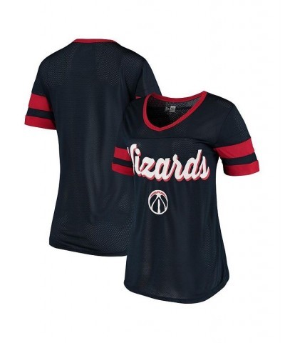 Women's by New Era Navy Washington Wizards Mesh Jersey V-Neck T-shirt Navy $22.00 Tops