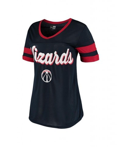 Women's by New Era Navy Washington Wizards Mesh Jersey V-Neck T-shirt Navy $22.00 Tops