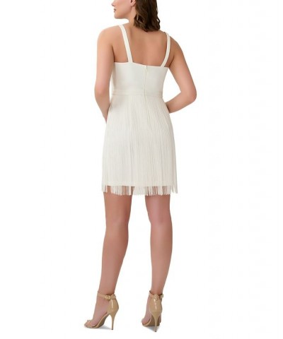 Women's Fringe-Skirt Sheath Dress Ivory $90.20 Dresses