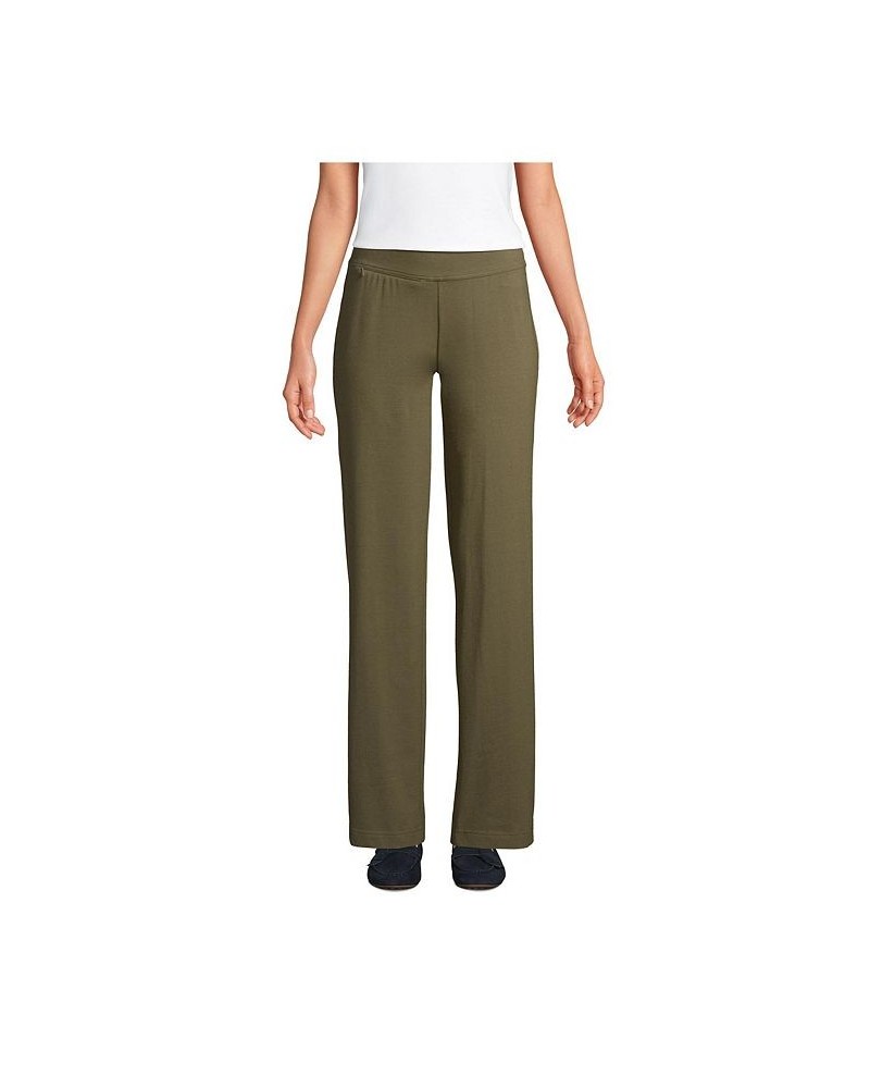 Women's Tall Starfish Mid Rise Straight Leg Elastic Waist Pull On Pants Forest moss $30.78 Pants