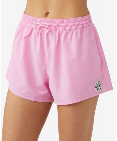 Juniors' Boneyard Pull-On Tie-Waist Board Shorts Pink $32.45 Swimsuits