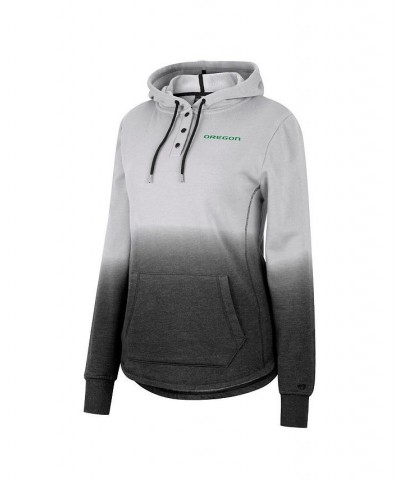 Women's Gray Black Oregon Ducks Aurelia Dip-Dye Quarter-Snap Pullover Hoodie Gray, Black $30.10 Sweatshirts