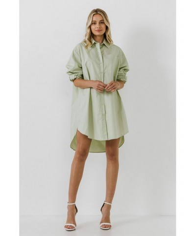 Women's Classic Collared Dress Shirt Pistachio $40.50 Dresses