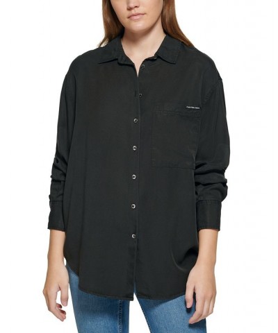 Women's Button-Front Top Black $25.87 Tops