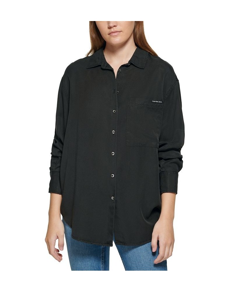 Women's Button-Front Top Black $25.87 Tops