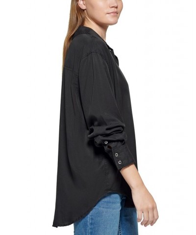 Women's Button-Front Top Black $25.87 Tops