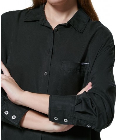 Women's Button-Front Top Black $25.87 Tops