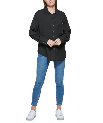 Women's Button-Front Top Black $25.87 Tops