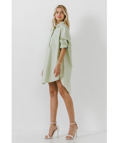 Women's Classic Collared Dress Shirt Pistachio $40.50 Dresses