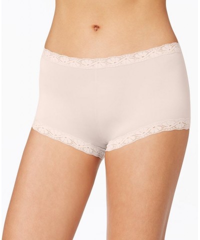 Lace Trim Microfiber Boyshort Underwear 40760 Sandshell (Nude 5) $8.91 Panty