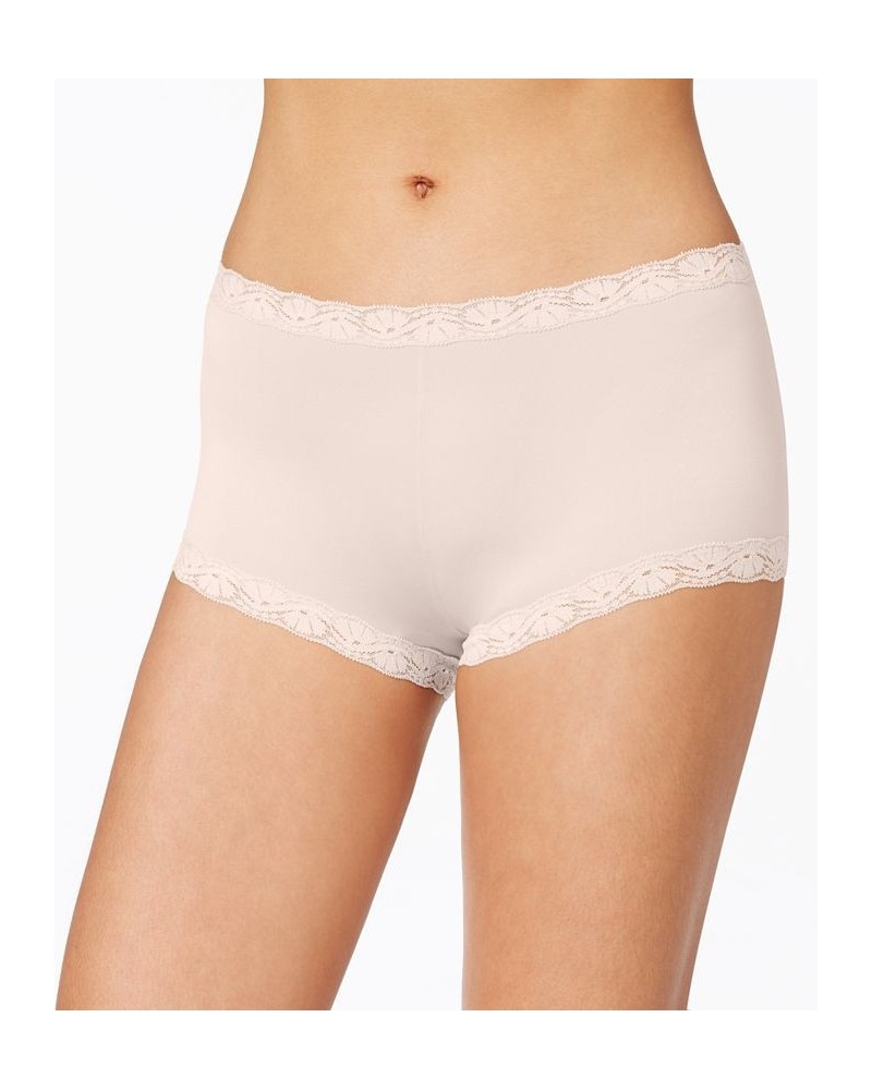 Lace Trim Microfiber Boyshort Underwear 40760 Sandshell (Nude 5) $8.91 Panty