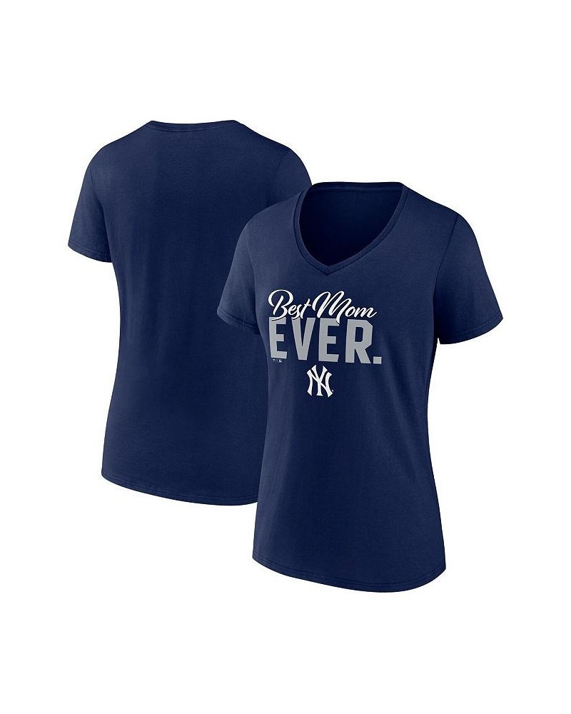 Women's Branded Navy New York Yankees Mother's Day V-Neck T-shirt Navy $22.79 Tops