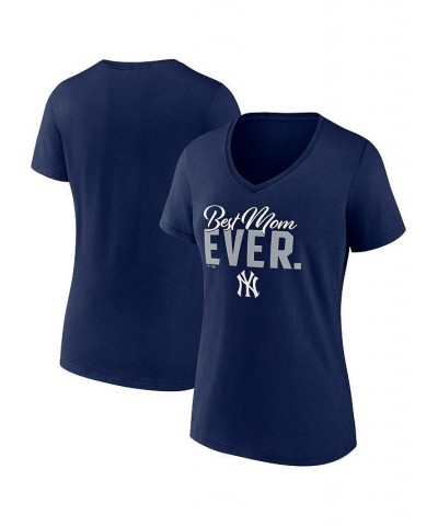 Women's Branded Navy New York Yankees Mother's Day V-Neck T-shirt Navy $22.79 Tops