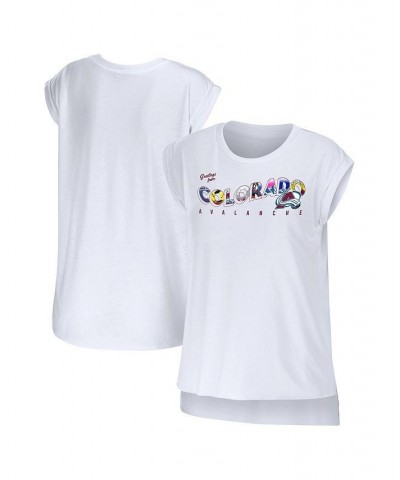 Women's White Colorado Avalanche Greetings From Muscle T-shirt White $21.56 Tops