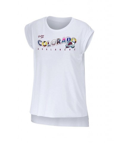 Women's White Colorado Avalanche Greetings From Muscle T-shirt White $21.56 Tops