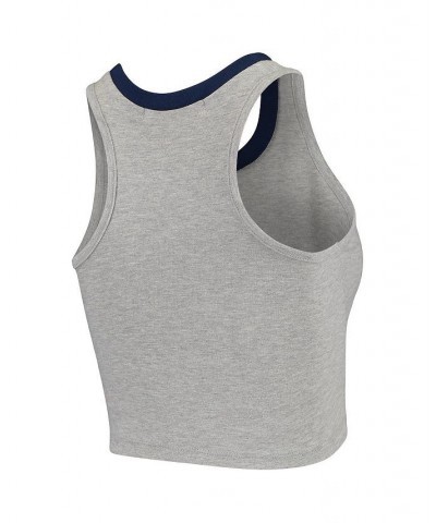 Women's Heathered Gray Oklahoma City Thunder Taped Trim Crop Tank Top Heathered Gray $16.31 Tops