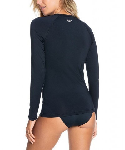 Juniors' Essentials Zip Rash Guard Black $24.00 Swimsuits