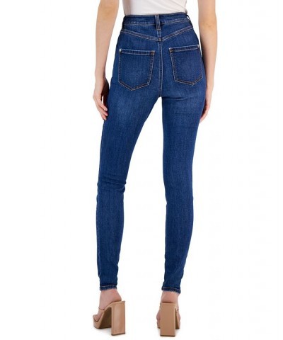 Women's High-Rise Studded Skinny Jeans Medium Indigo $34.40 Jeans