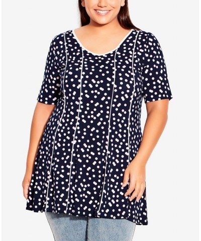 Plus Size Panel Print Tunic Multi Spot $33.12 Tops