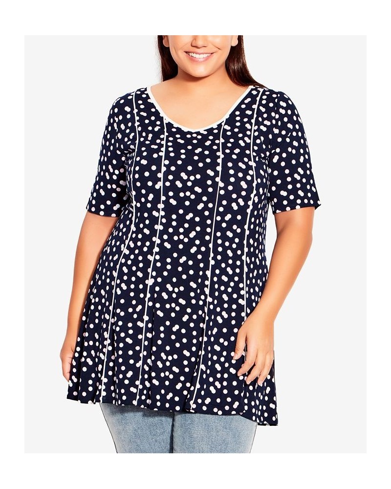 Plus Size Panel Print Tunic Multi Spot $33.12 Tops