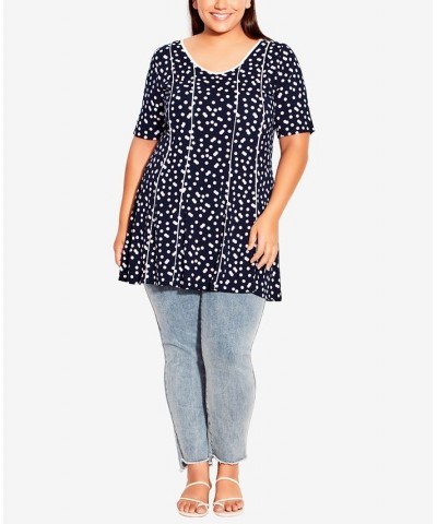 Plus Size Panel Print Tunic Multi Spot $33.12 Tops