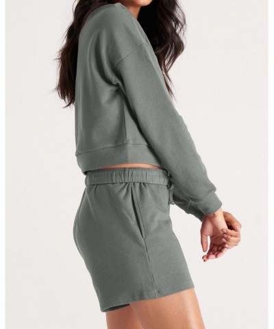 The Women's Cropped Sweatshirt- Regular Size Green $33.60 Sweatshirts