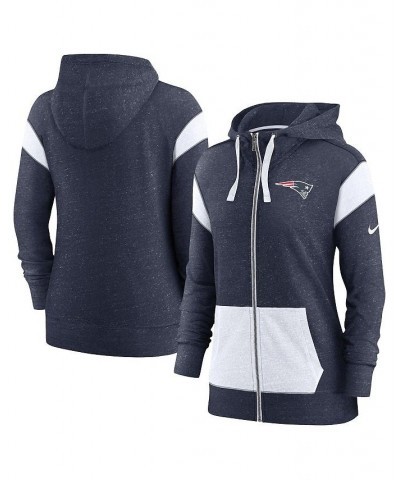 Women's Navy White New England Patriots Monaco Full-Zip Hoodie Blue $45.00 Sweatshirts