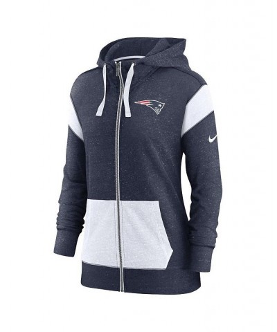 Women's Navy White New England Patriots Monaco Full-Zip Hoodie Blue $45.00 Sweatshirts