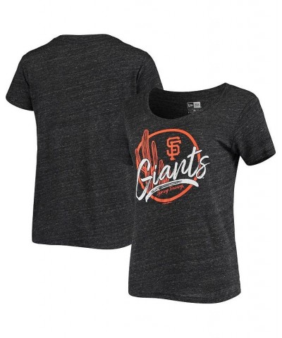 Women's San Francisco Giants Spring Training Circle Cactus Tri-Blend T-shirt Heathered Black $20.68 Tops