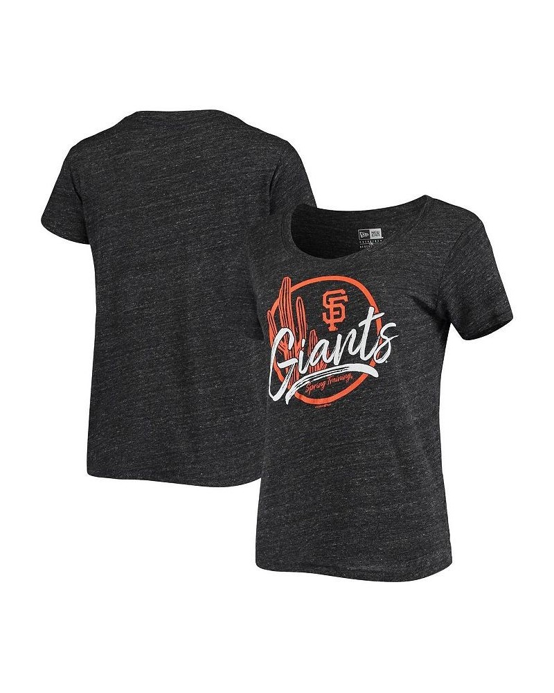 Women's San Francisco Giants Spring Training Circle Cactus Tri-Blend T-shirt Heathered Black $20.68 Tops