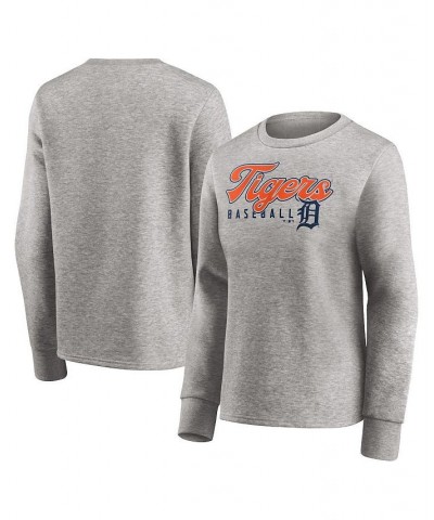 Women's Branded Heathered Gray Detroit Tigers Crew Pullover Sweater Heathered Gray $35.00 Sweaters