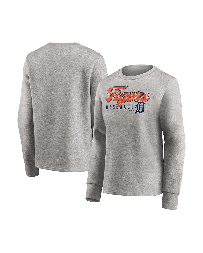 Women's Branded Heathered Gray Detroit Tigers Crew Pullover Sweater Heathered Gray $35.00 Sweaters