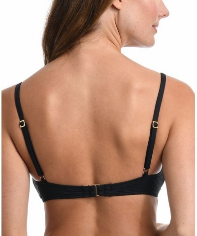 Wrap Bikini Top & High-Waist Bottom Black $44.88 Swimsuits