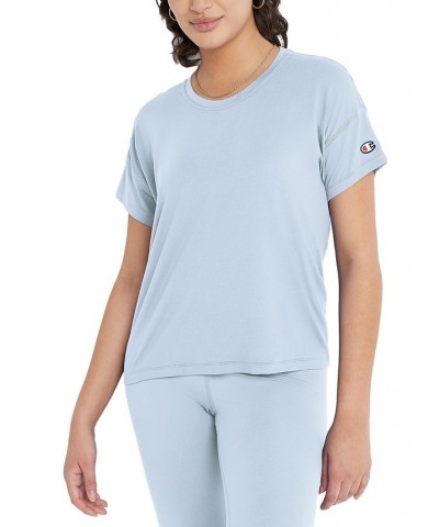 Women's Soft Touch Essential Crewneck T-Shirt Blue $21.20 Tops