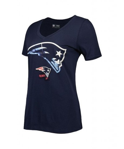 Women's Navy New England Patriots Ink Dye Sideline V-Neck T-shirt Navy $15.54 Tops