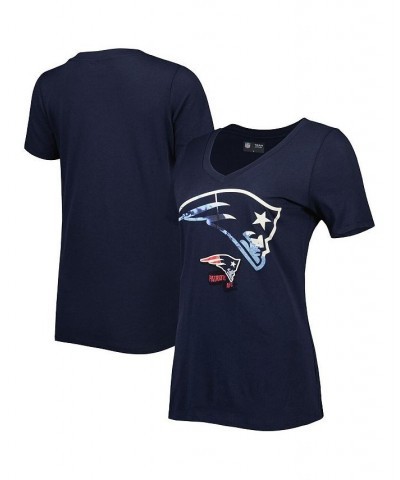 Women's Navy New England Patriots Ink Dye Sideline V-Neck T-shirt Navy $15.54 Tops